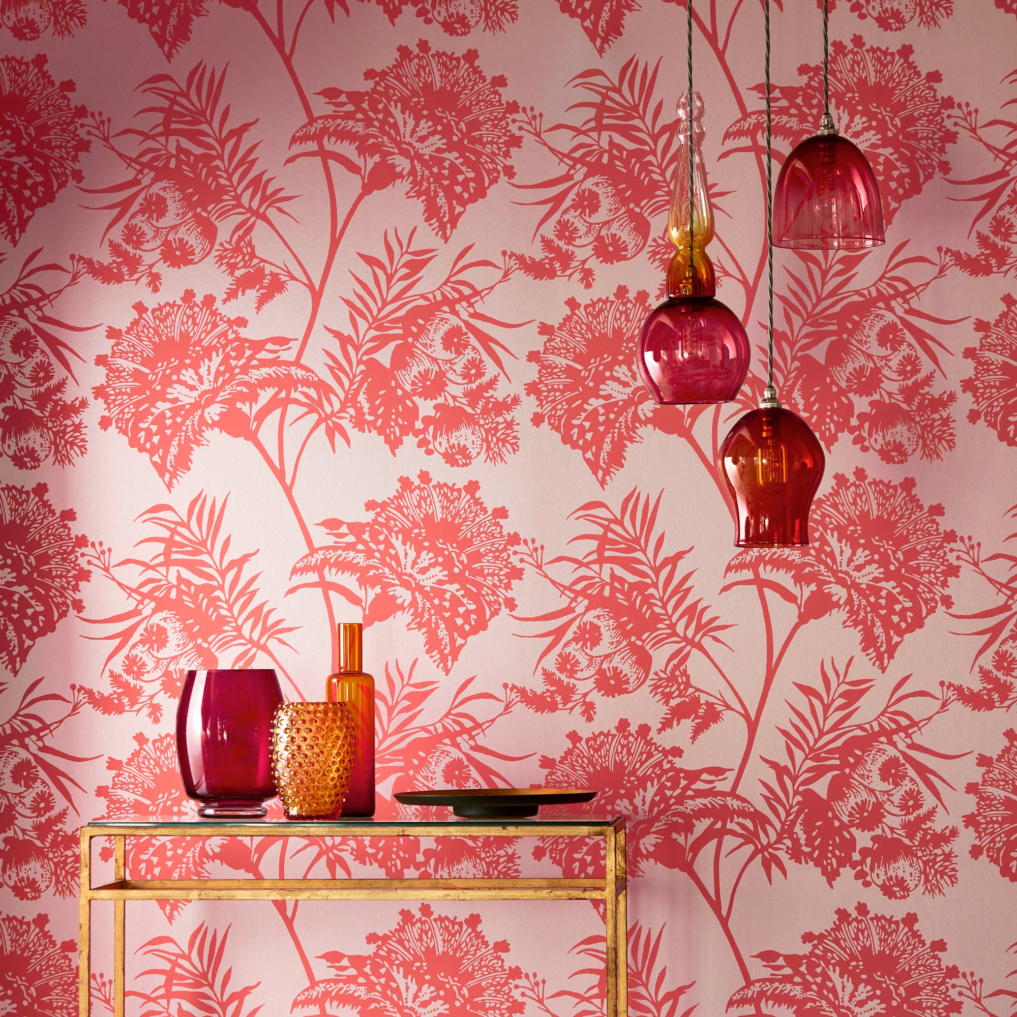 Bavero Wallpaper 111766 By Harlequin In Coral Pink